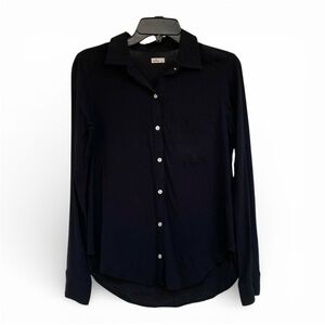 Hollister Co. Workwear Office Button Up Long Sleeves Black Shirt Women's Size S